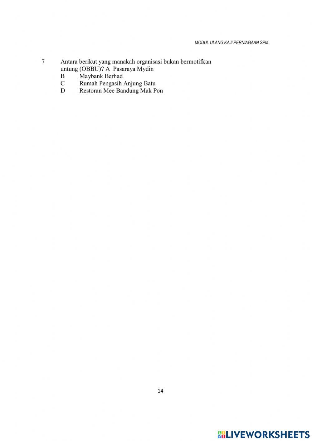 Bab 1 tujuan perniagaan tingkatan 4