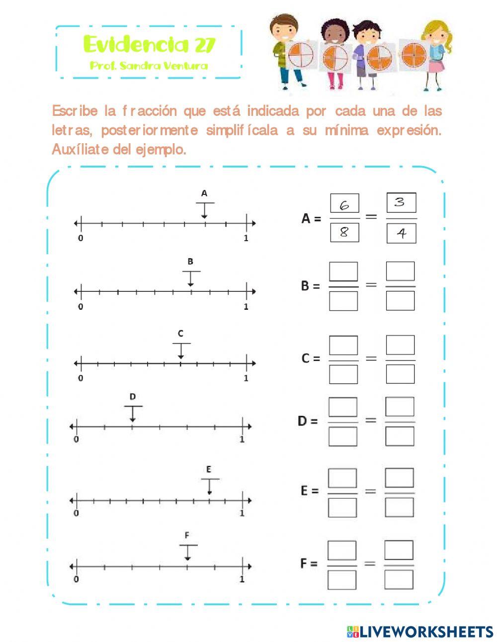 Fracciones en la recta numérica Fracciones en la recta numérica