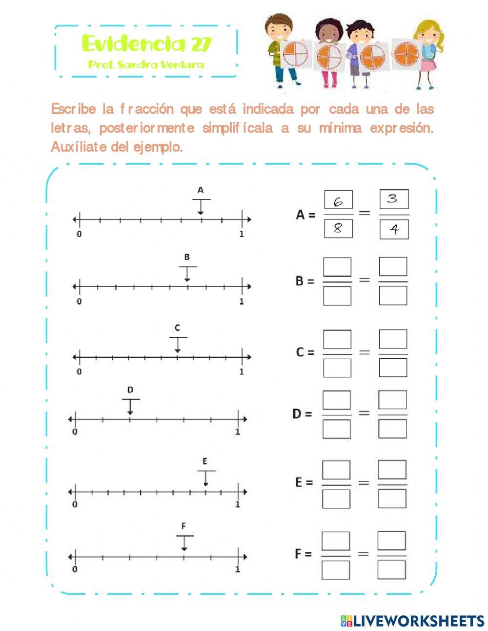 Fracciones en la recta numérica