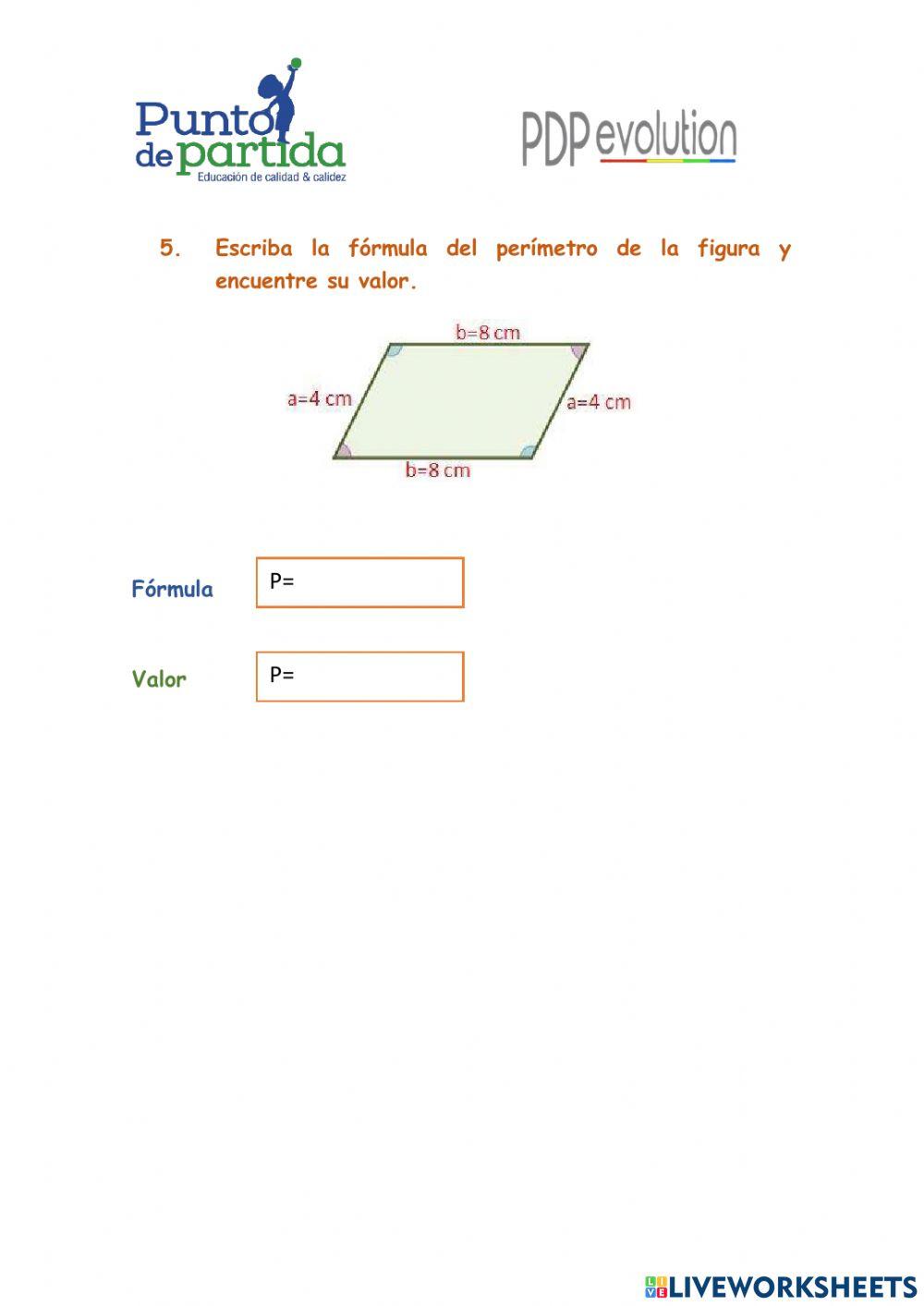 Perímetro de trapecios y paralelogramos