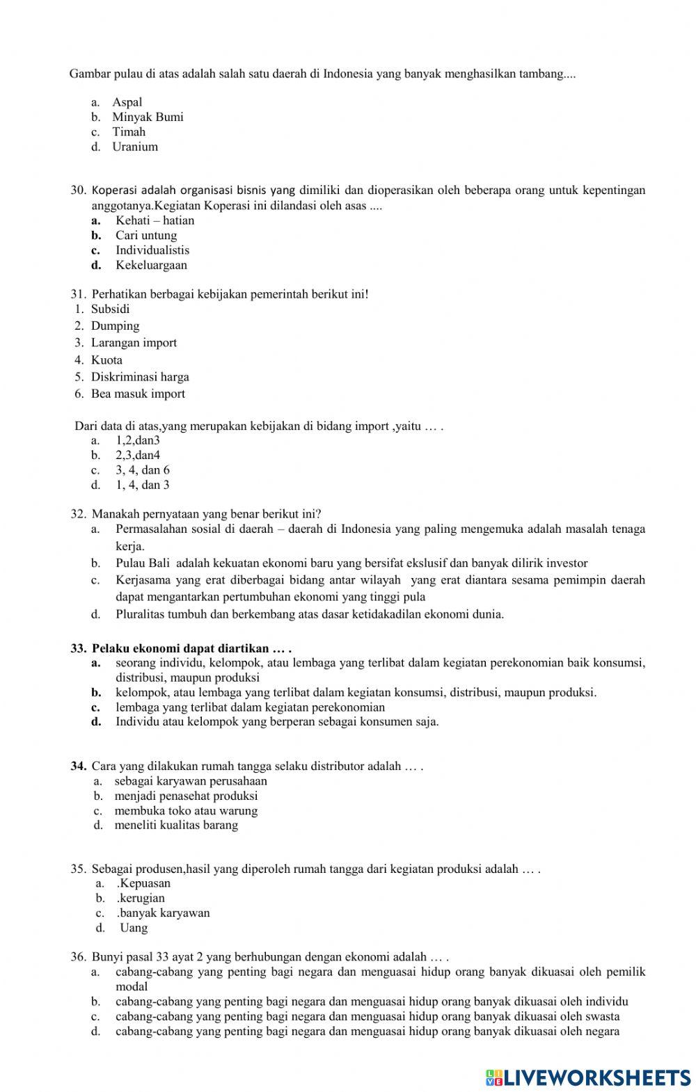 Latihan Ulangan IPS Kelas 8