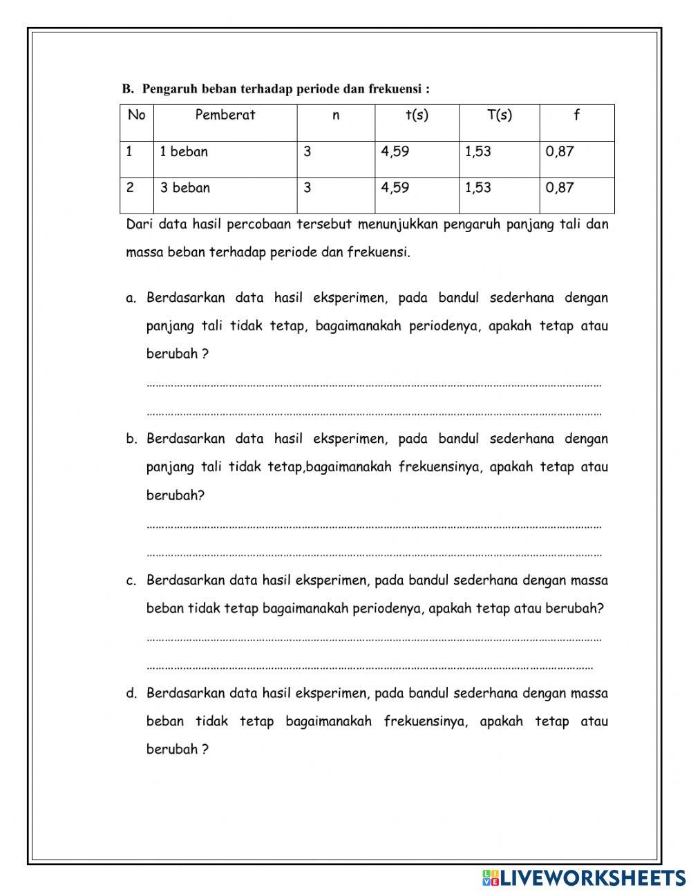Latihan Soal Getaran dan Gelombang 