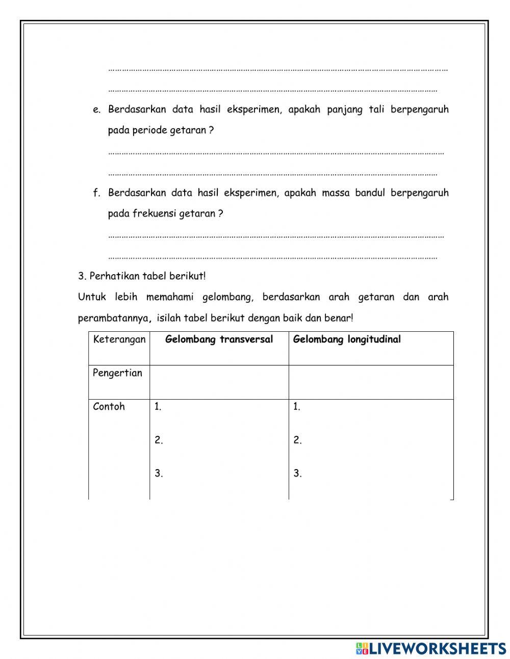 Latihan Soal Getaran dan Gelombang 