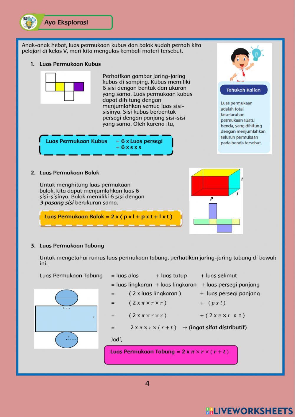 Luas Permukaan Bangun Ruang