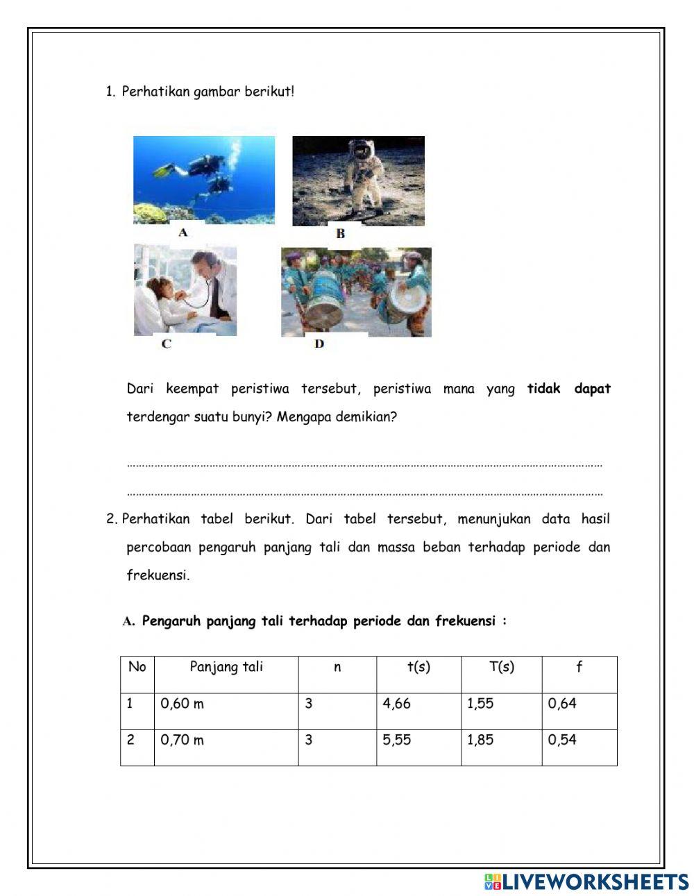 Latihan Soal Getaran dan Gelombang