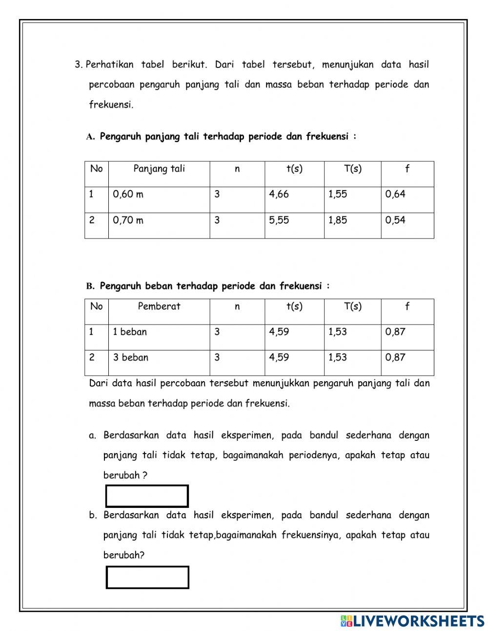 Latihan Soal Getaran dan Gelombang