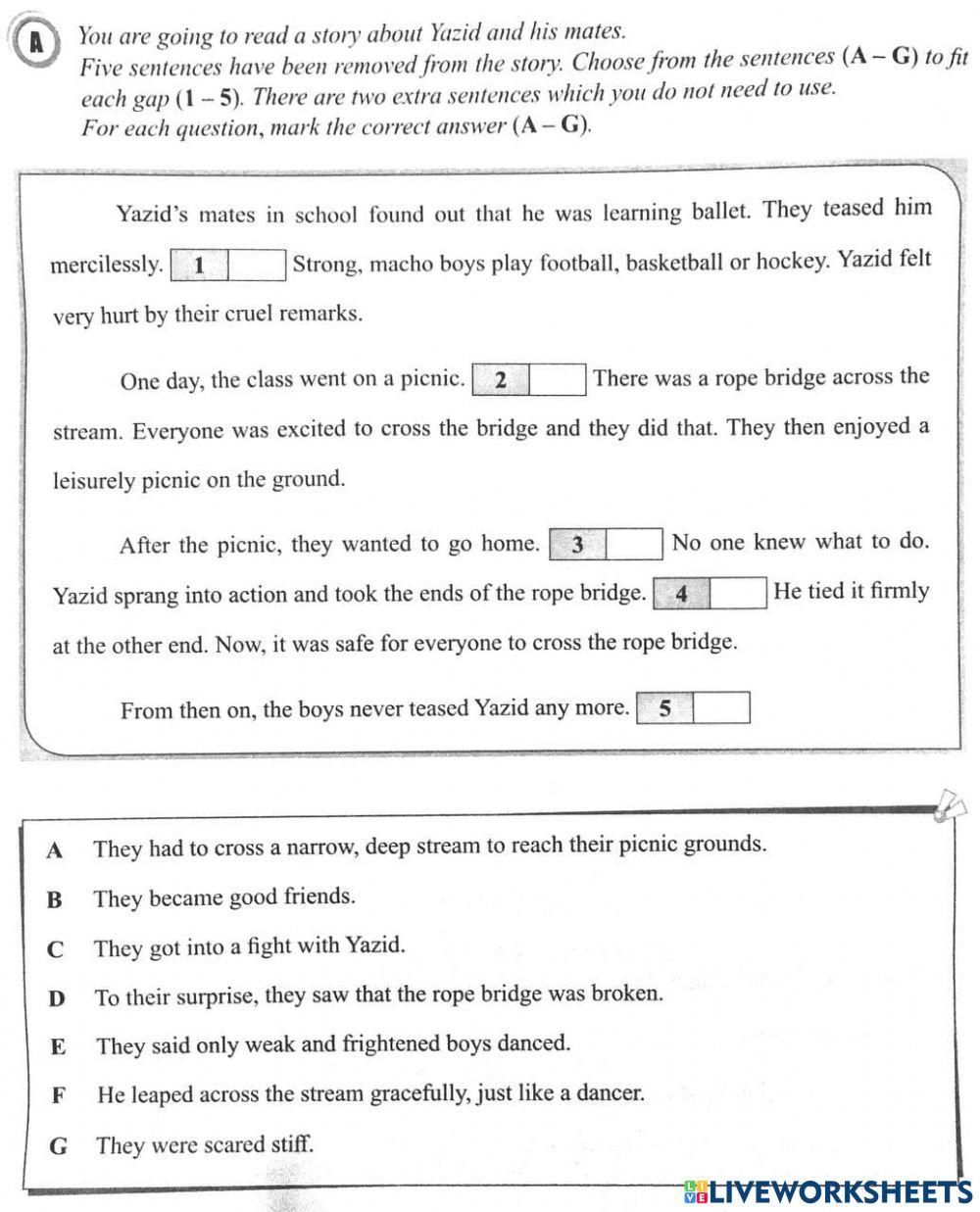 Reading skills - YEAR 4