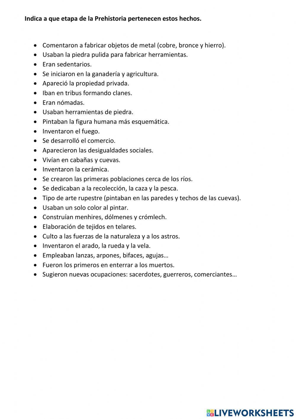 Etapas de la prehistoria