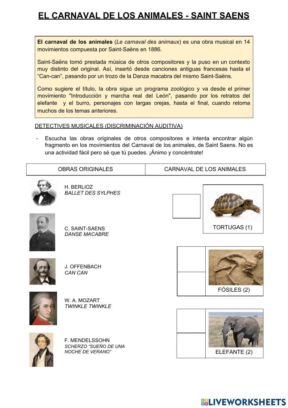 Carnaval de los animales saint saens