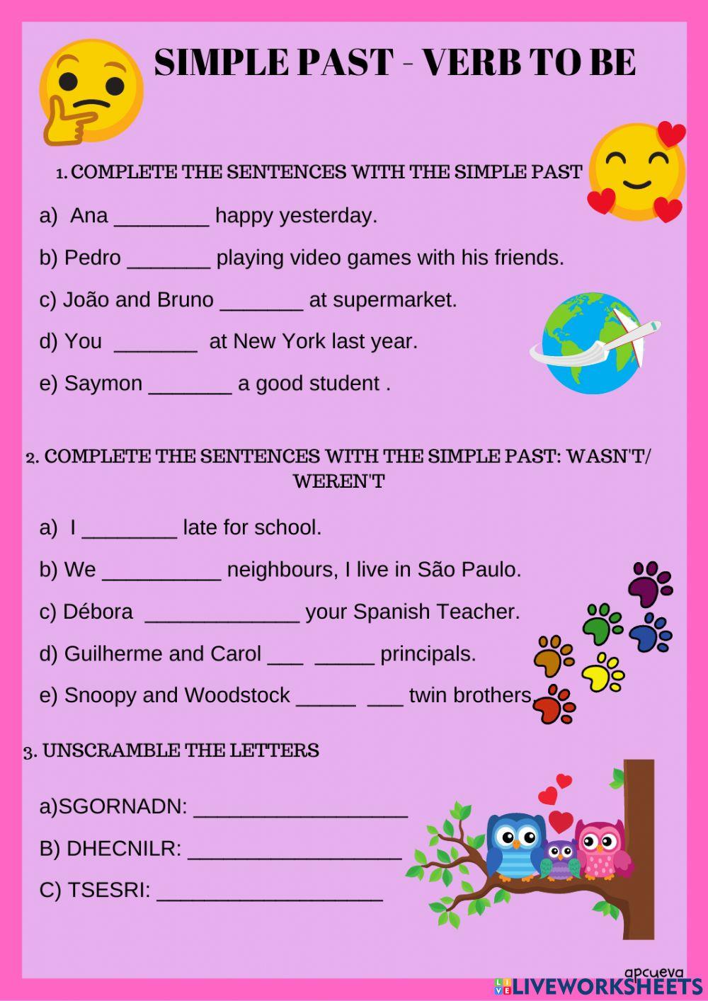 Verb to be - Simple  Past