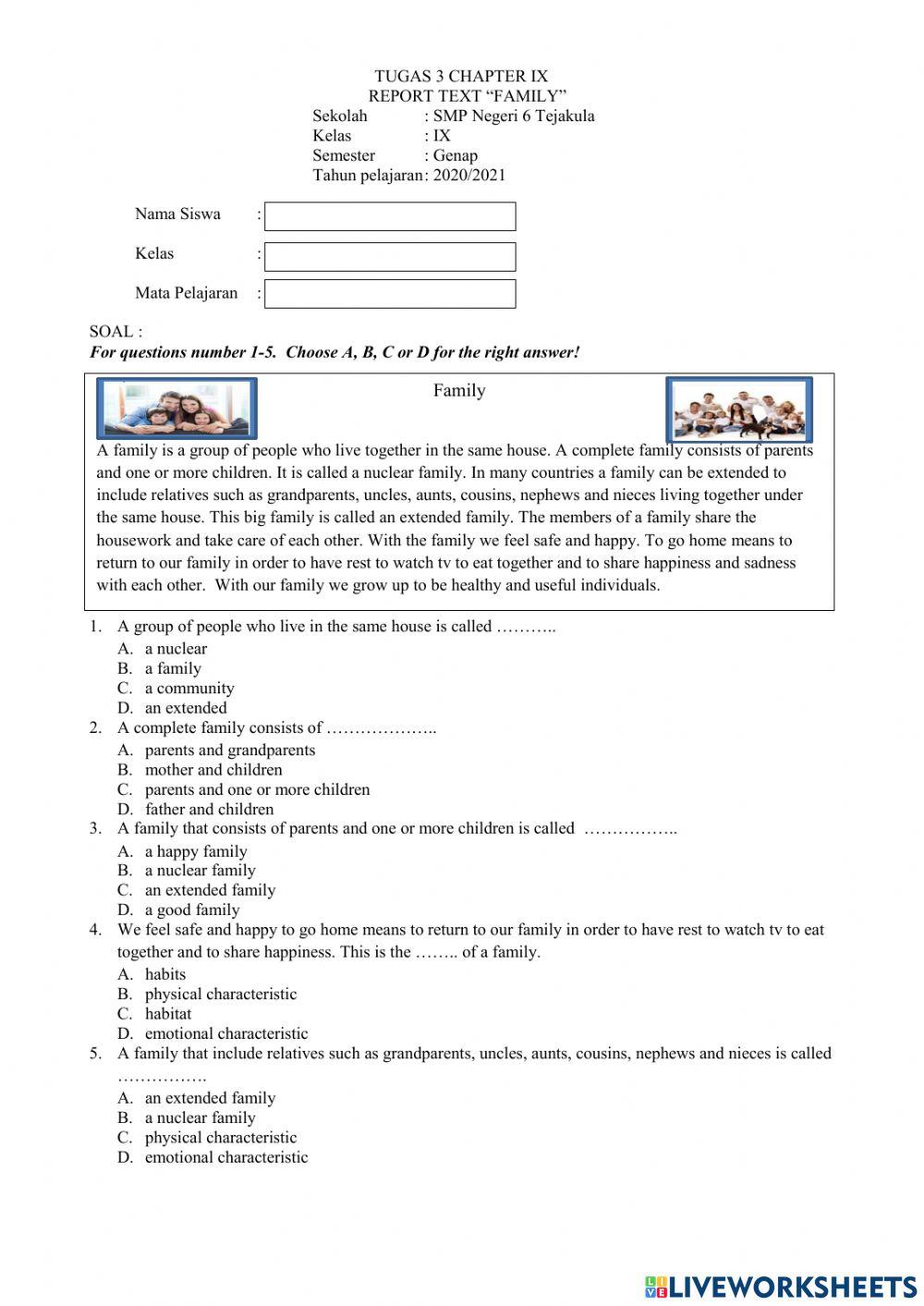 Report Text -Family-