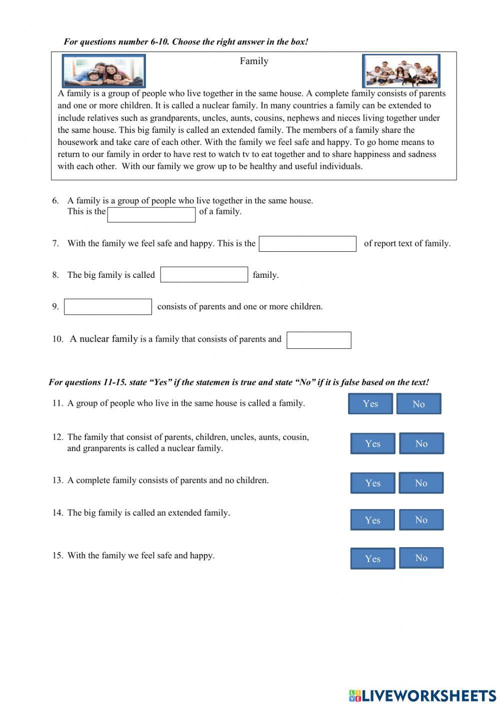 Report Text -Family-