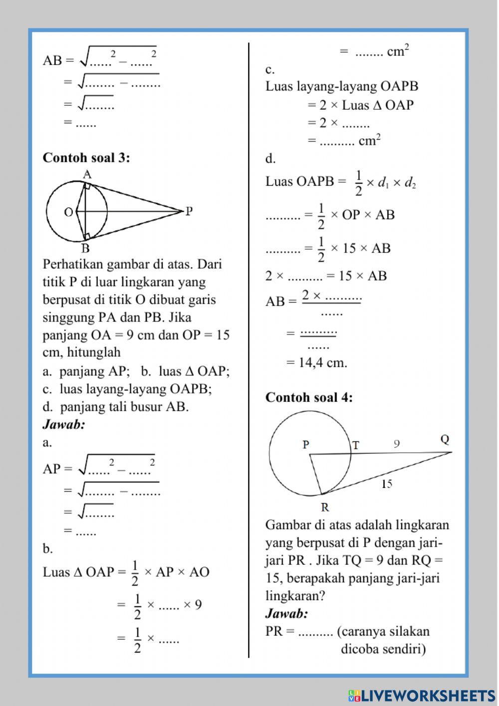 Garis Singgung Lingkaran