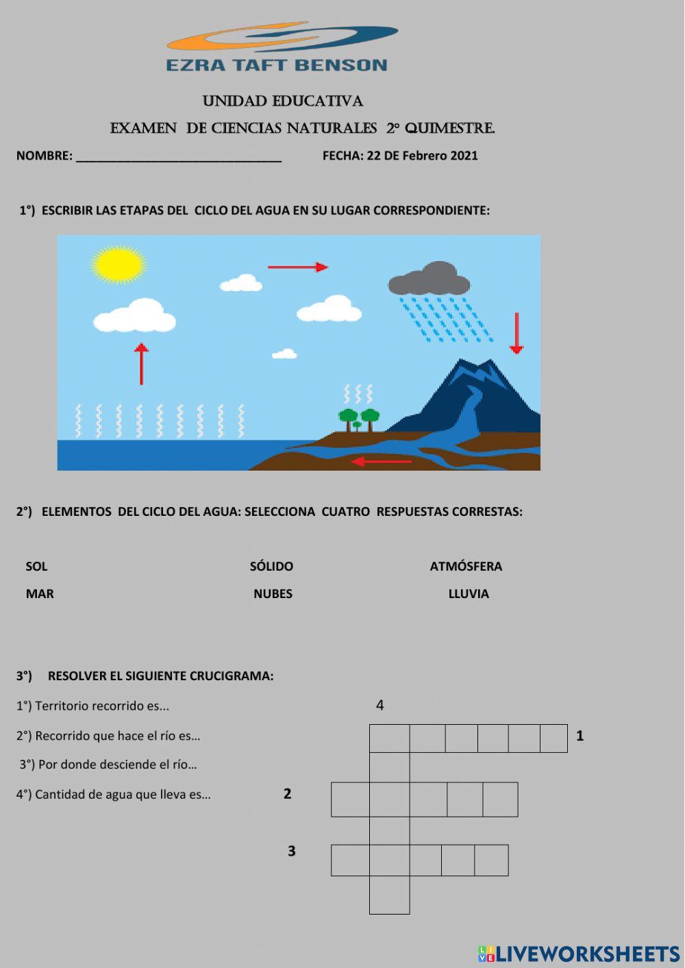Evaluación de  Ciencias Naturales