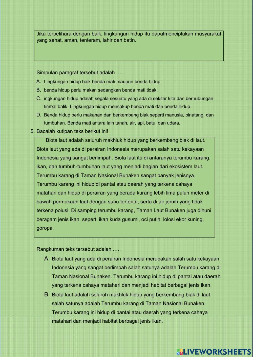 Latihan Kompetisi Bahasa Indonesia 7