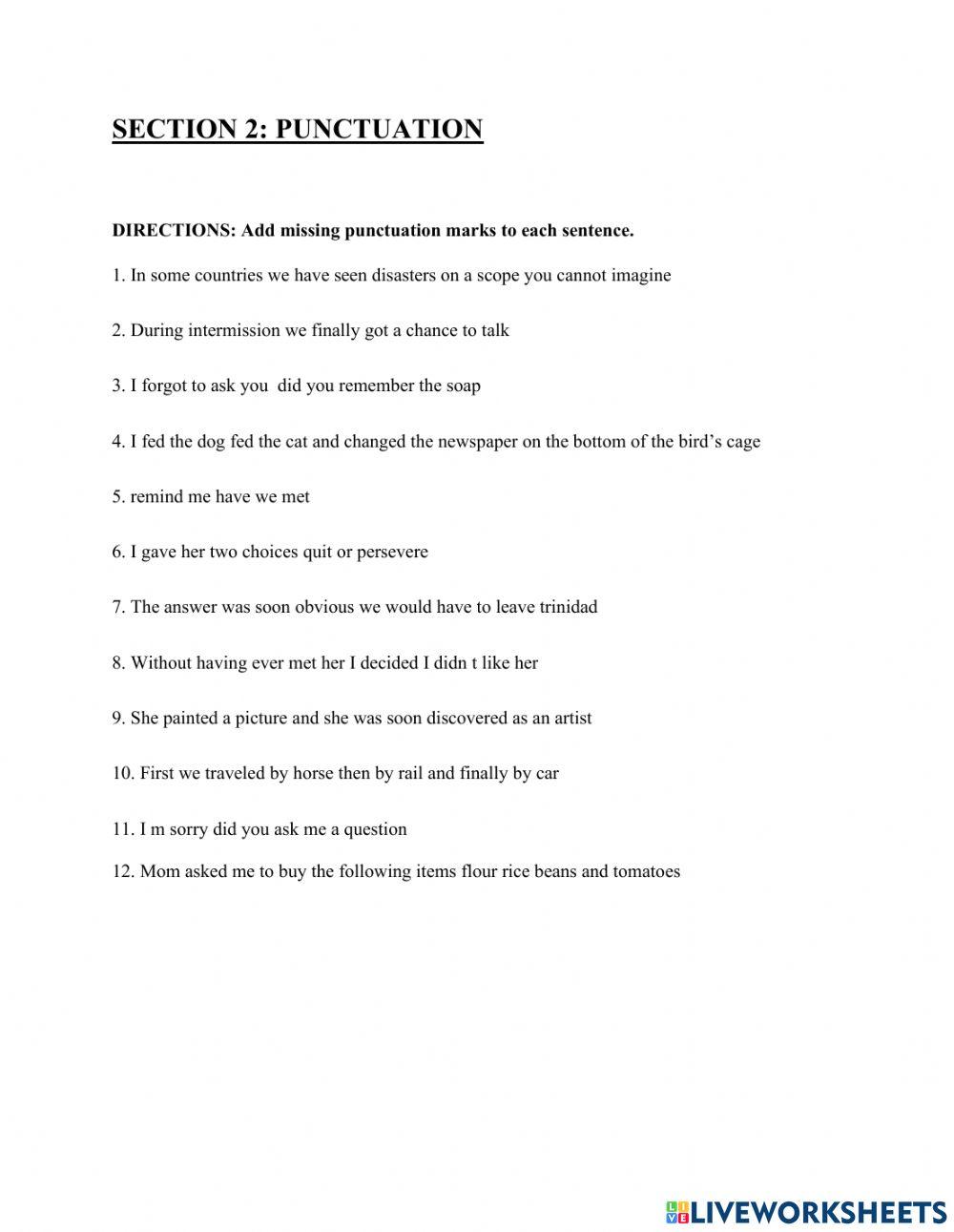 Language Arts mid term test