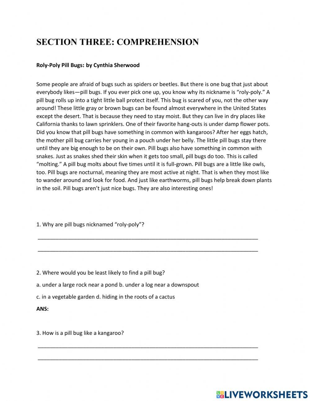 Language Arts mid term test