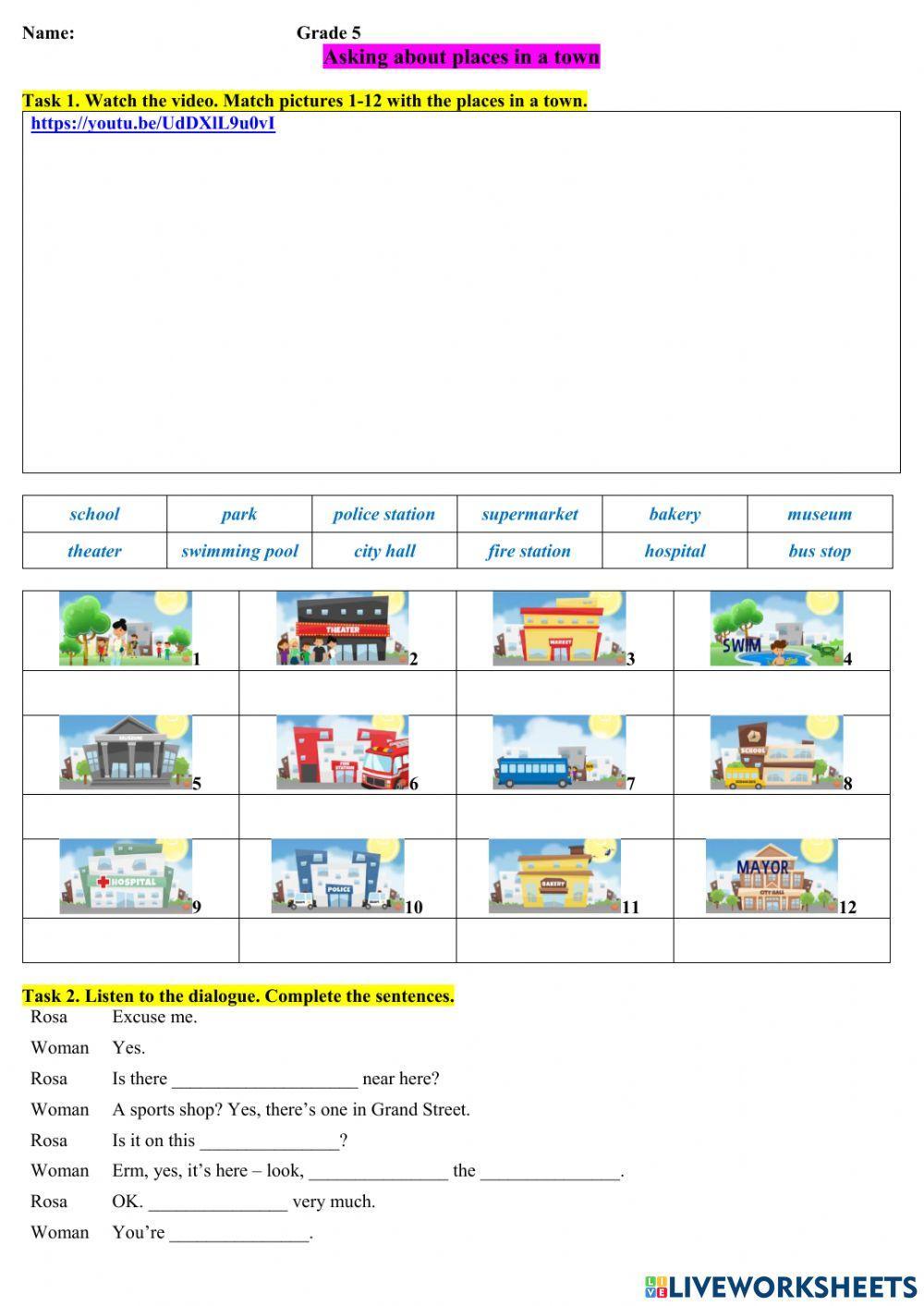 Asking about places in a town