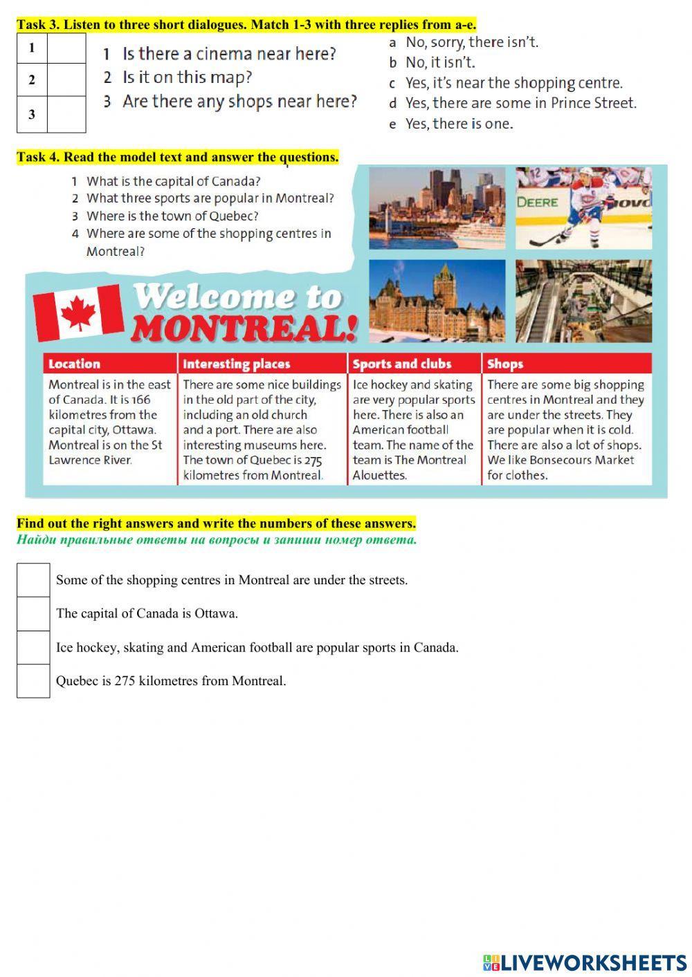 Asking about places in a town