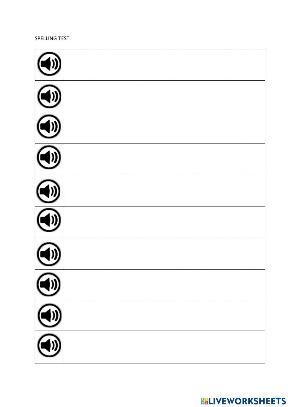 Spellings - spring 2b w8e Test