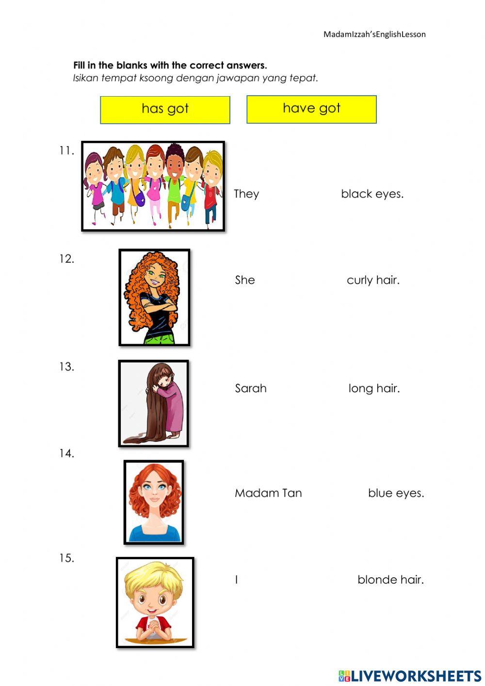 Numbers, Have got, Has got