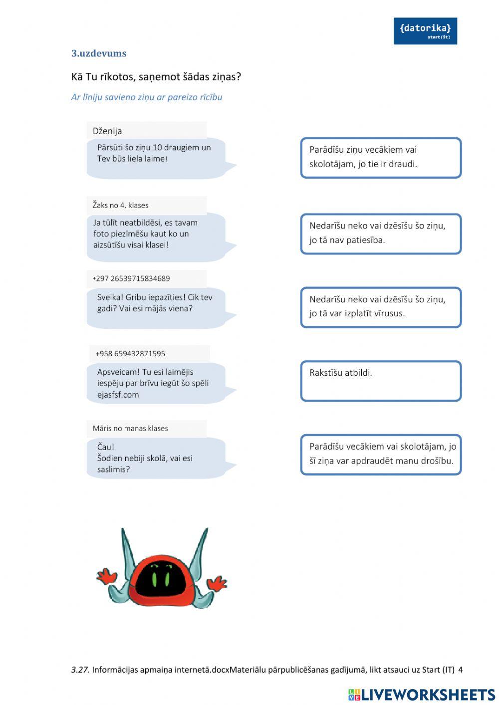 3.27 Informācijas apmaiņa internetā