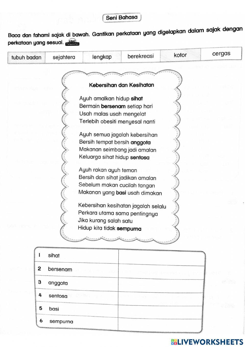 Seni Bahasa Tahun 4
