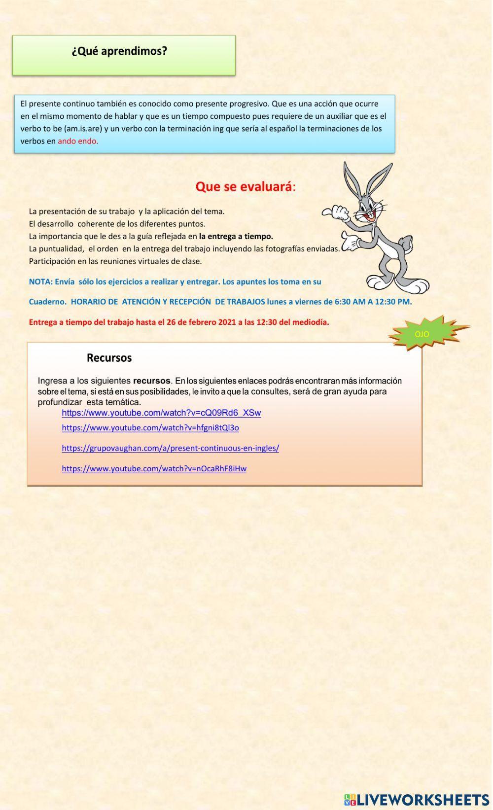 Present continuous tense