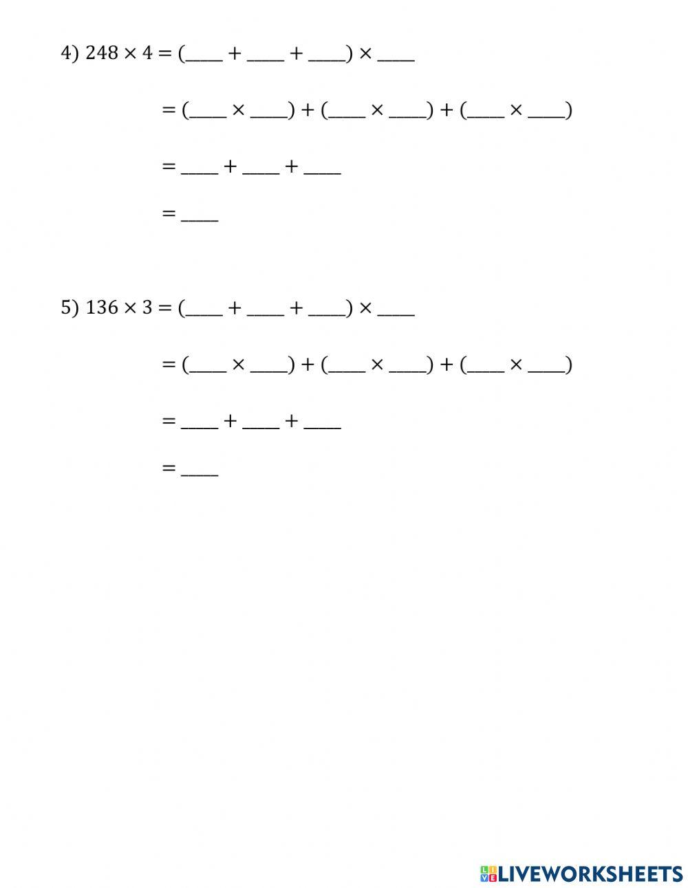 DISTRIBUTIVE LAW OF MULTIPLICATION