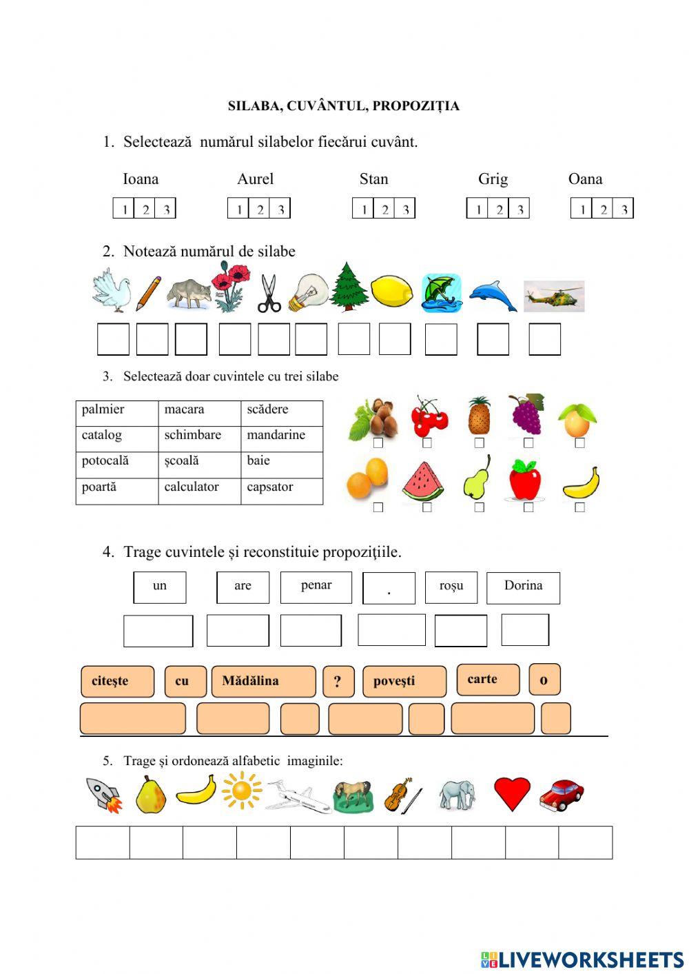 Silaba,cuvântul,propoziția