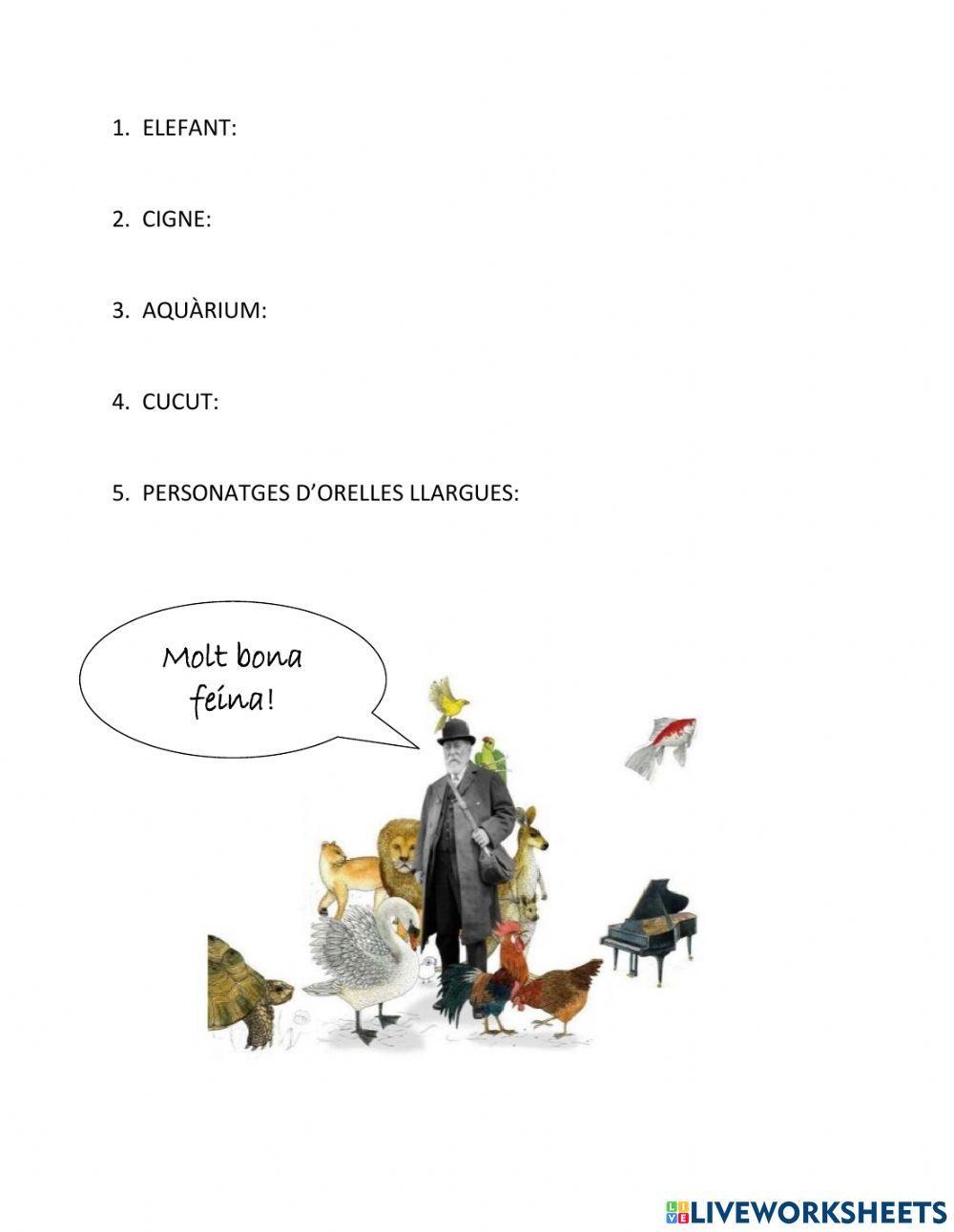 Carnaval dels Animals (Joc de relacionar)