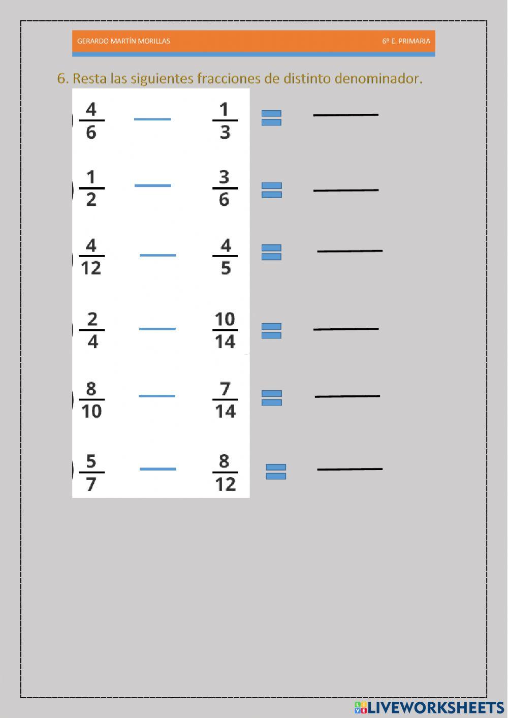Cálculo y operaciones. Ficha 8.