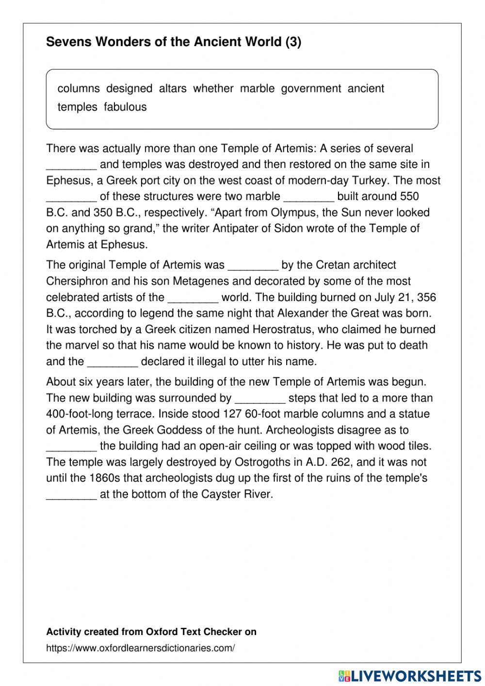 Sevens Wonders of the Ancient World (3)