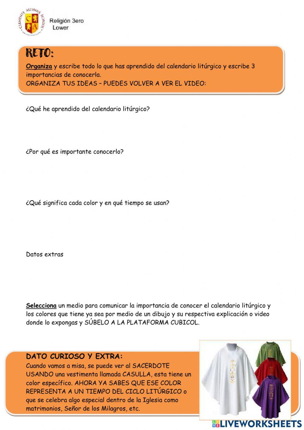 El calendario litúrgico