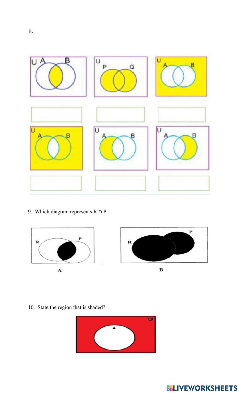 Venn diagram -shading