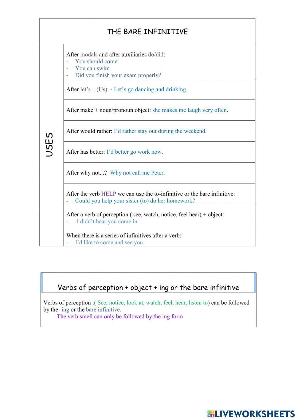 Gerund and infinitive