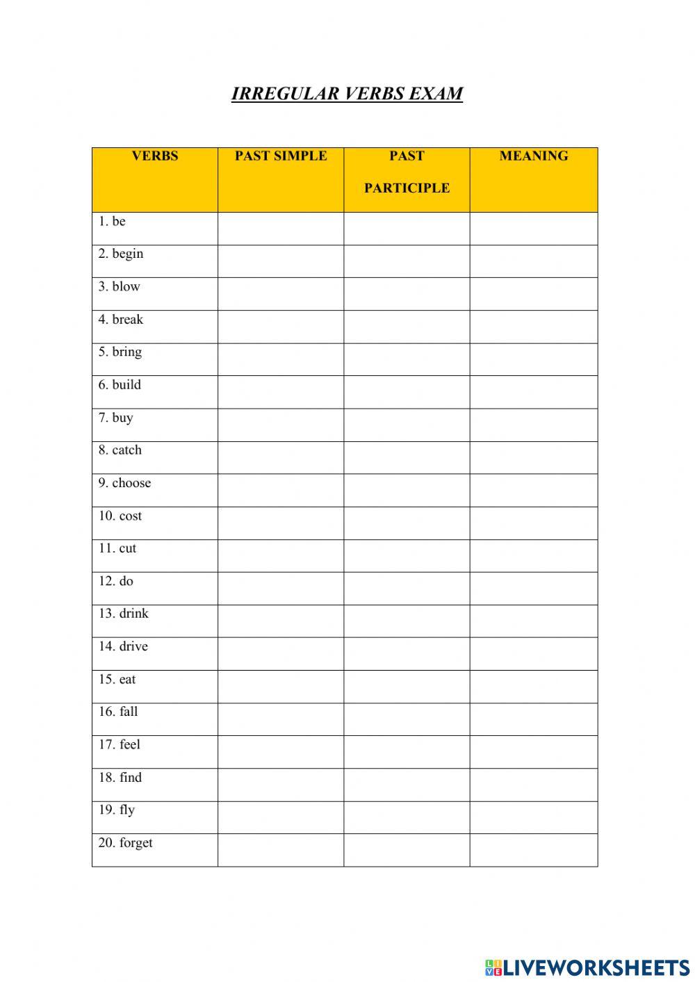 Irregular Verbs 5