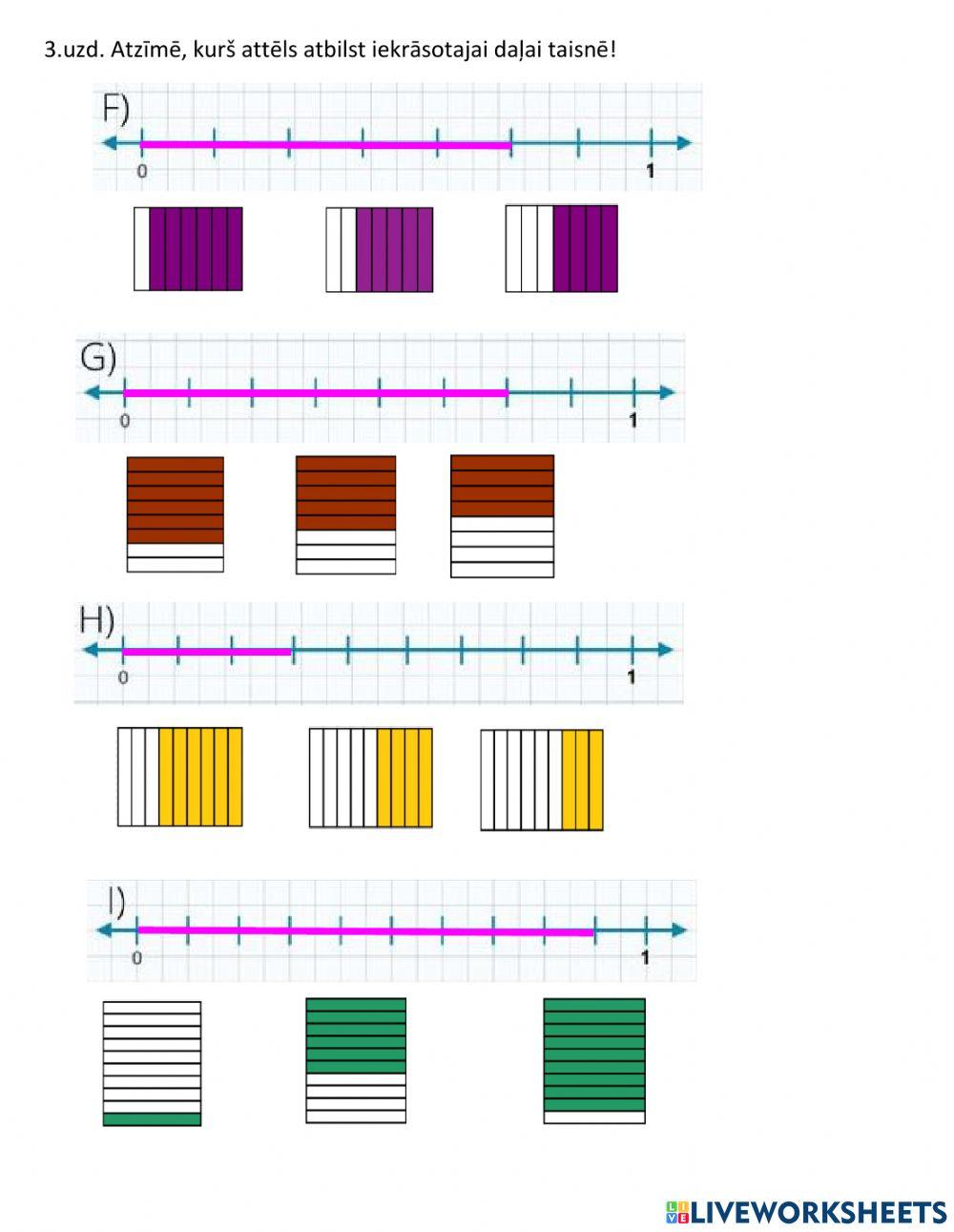Daļas atlikšana uz taisnes.
