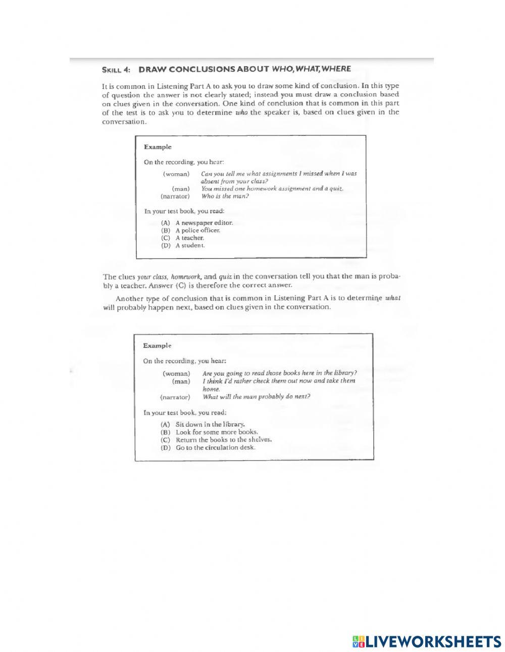 Toefl skill 4 -who, what and where