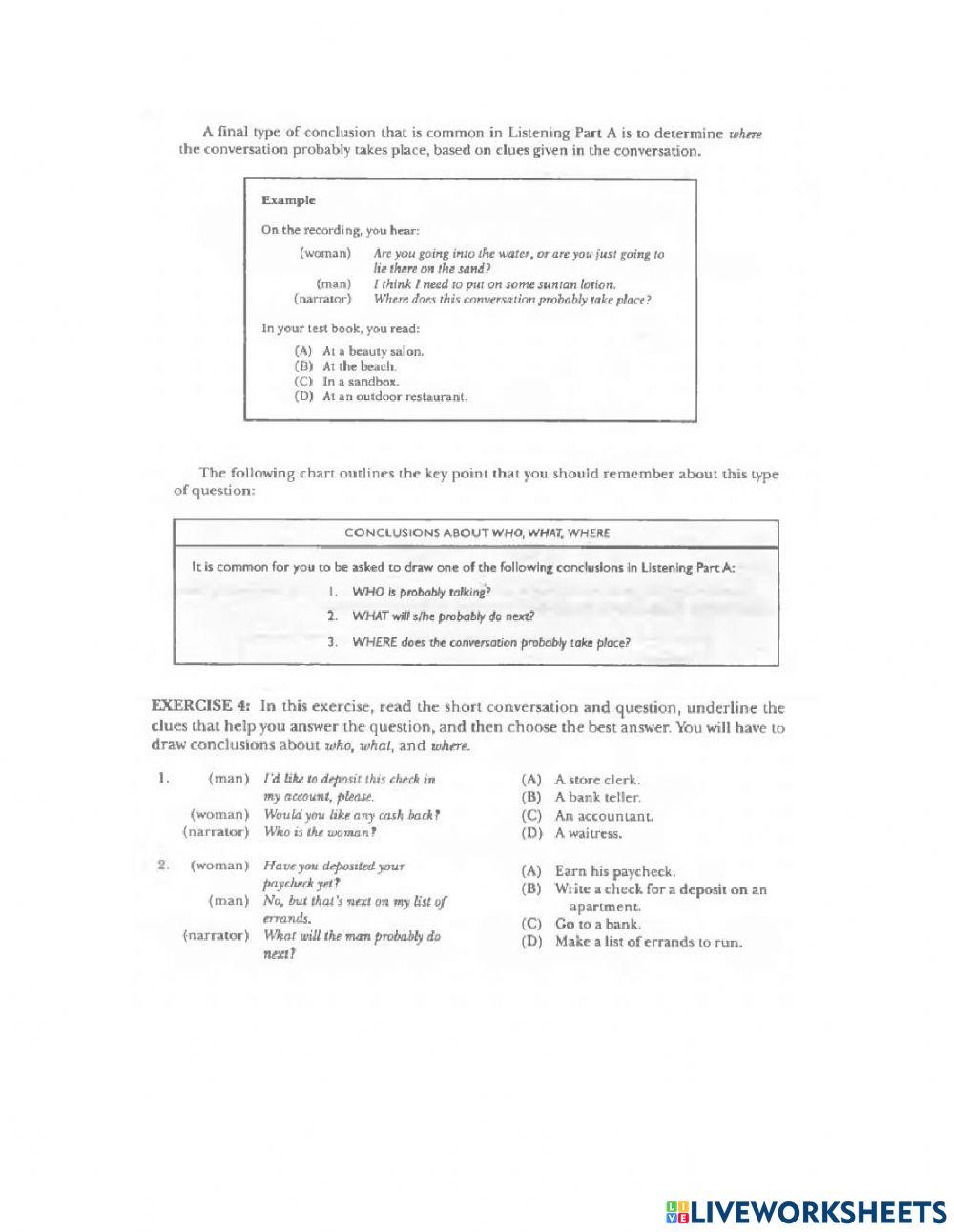 Toefl skill 4 -who, what and where