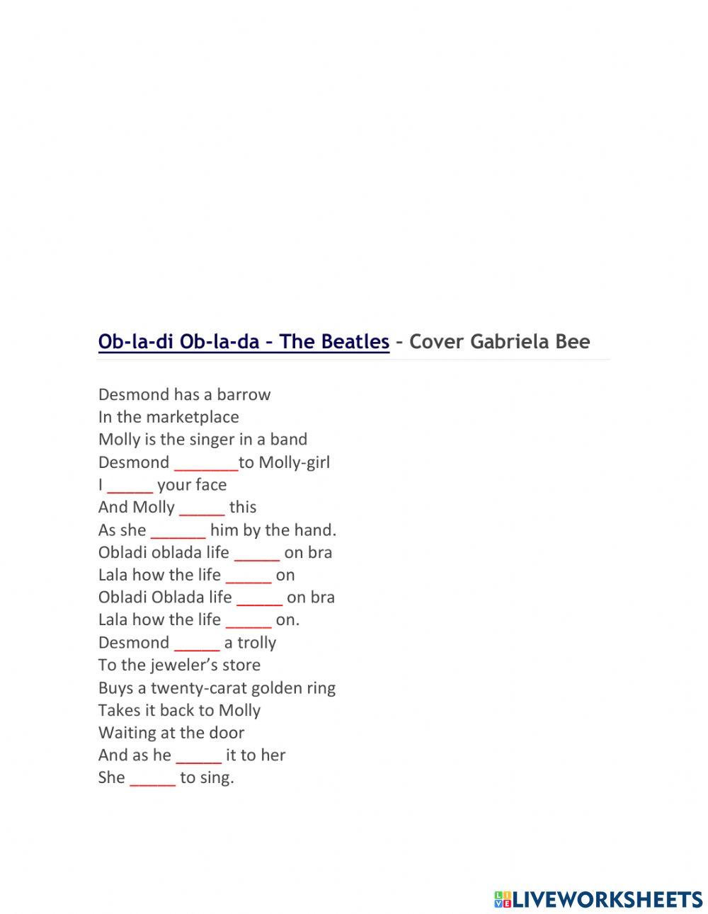 749711 Obladi Oblada Lyrics present simple