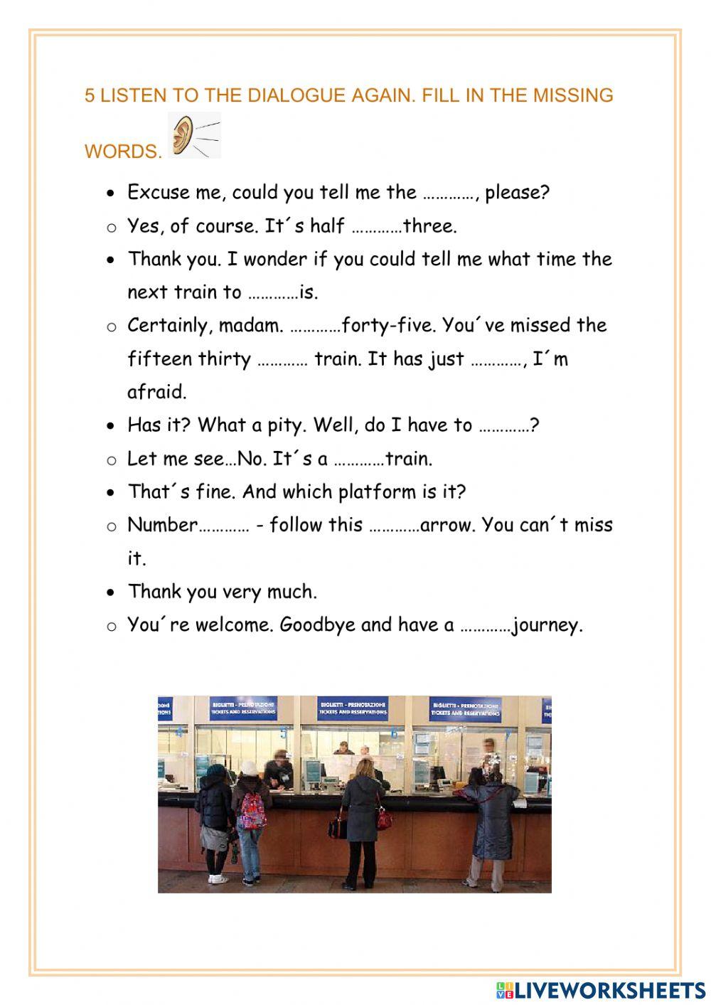 At the station ticket office