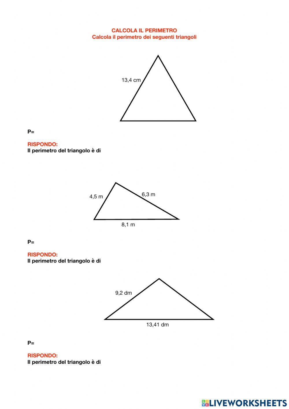 Perimetro dei triangoli