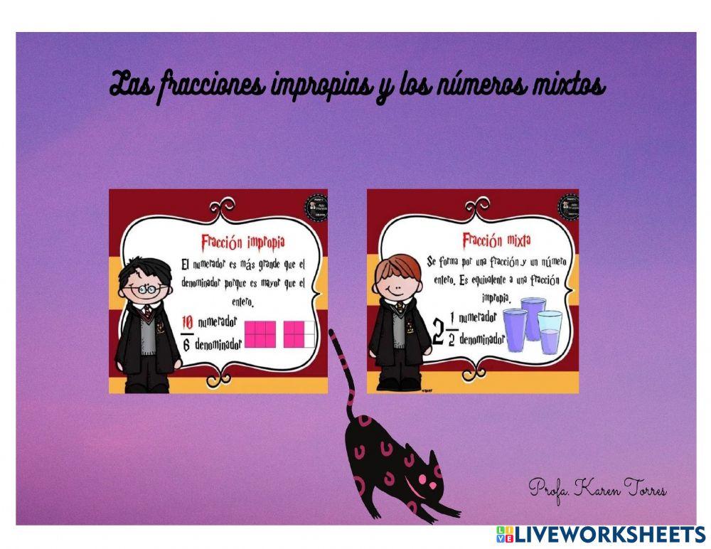 Fracciones impropias y números mixtos