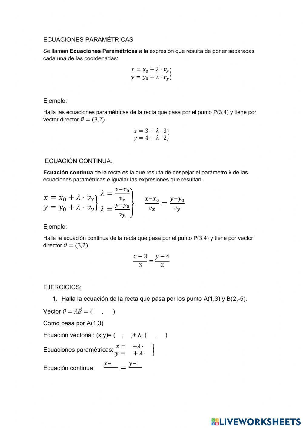 Ecuacines de la recta i