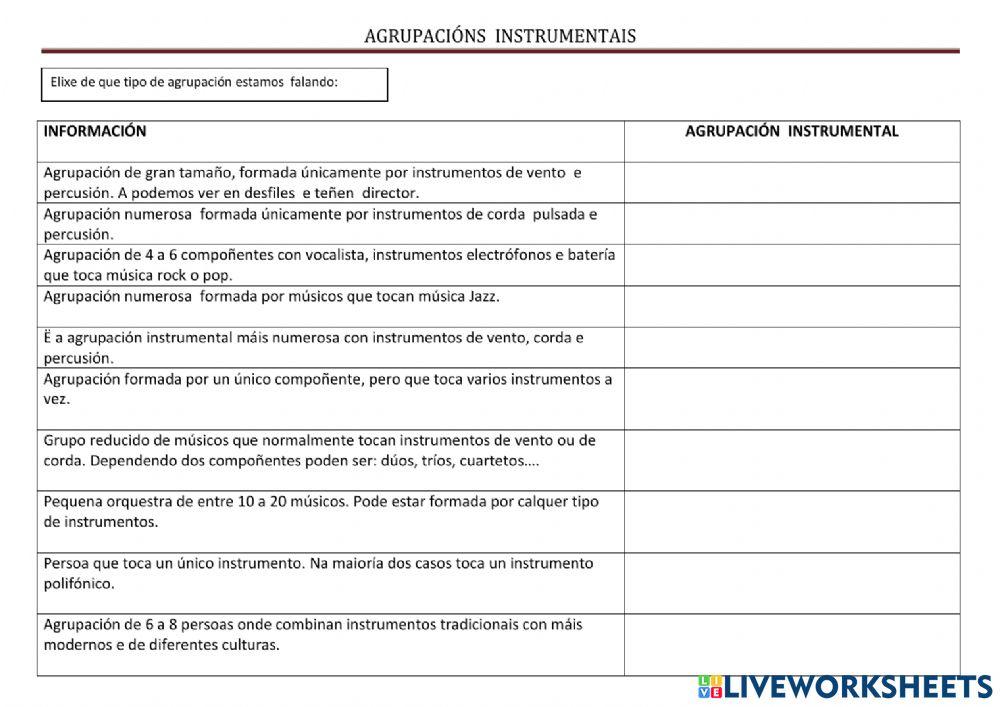 Agrupacións instrumentais