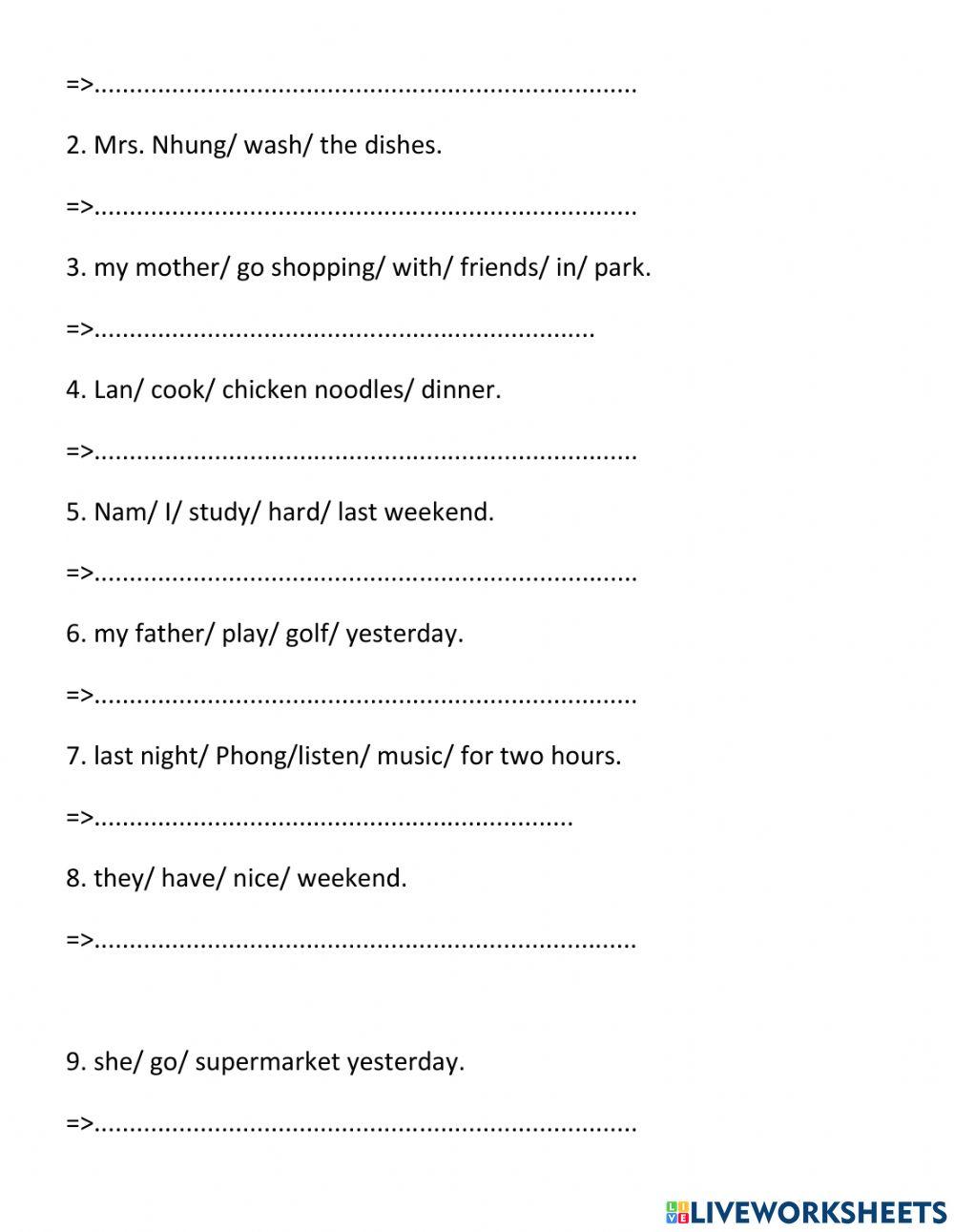 Simple Past + Wh- questions