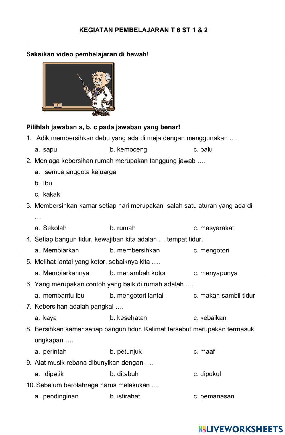 Kegiatan T 6 ST 1 & 2