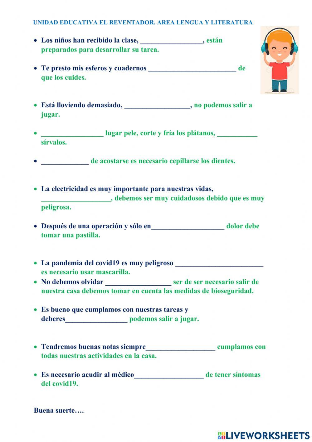 Actividades para lengua y literatura