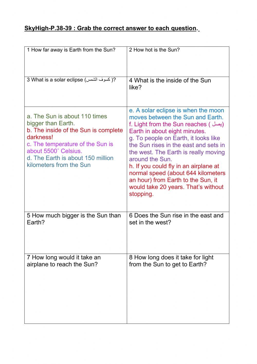 The Sun Quiz- Sky High -ECB